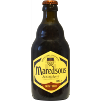 Photographie d'une bouteille de bière Maredsous Brune 33cl
