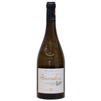 Photographie d'une bouteille de vin blanc amandier chardonnay vignerons ardechois igp blanc 2024 75 cl
