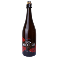 Photographie d'une bouteille de bière Bon Secours Blonde de Noël 75 cl