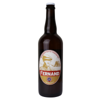 Photographie d'une bouteille de bière Fernand Saison Motte Cordonnier 75 cl