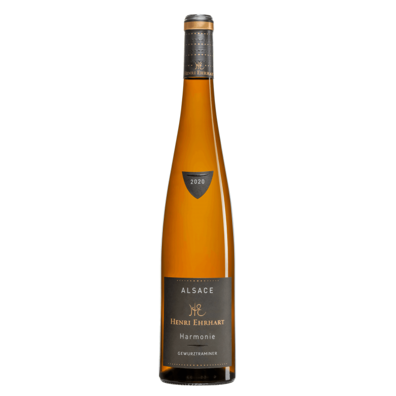 Photographie d'une bouteille de vin blanc gewurztraminer henri ehrhart harmonie aoc blanc 2020 75 cl