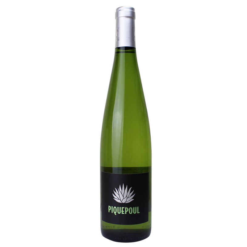 Photographie d'une bouteille de vin blanc Piquepoul Pays d'Hérault IGP 75 cl